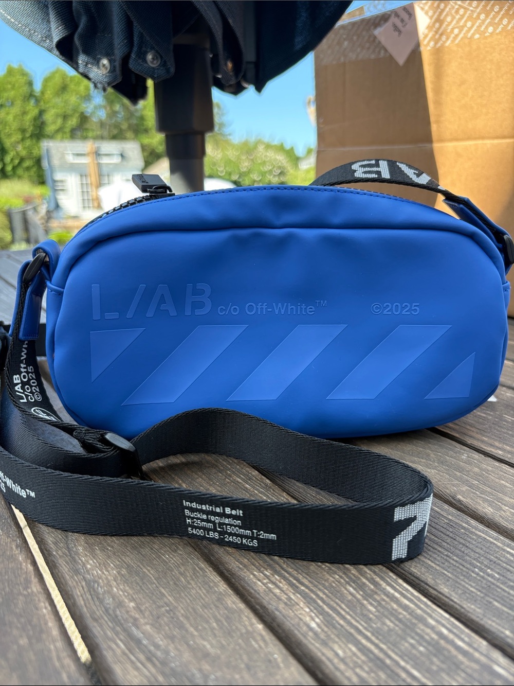 Off-White Blue L/AB Crossbody Belt Bag UNISEX
